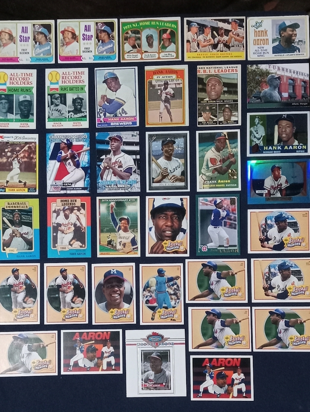 Hank Aaron Baseball Card Lot